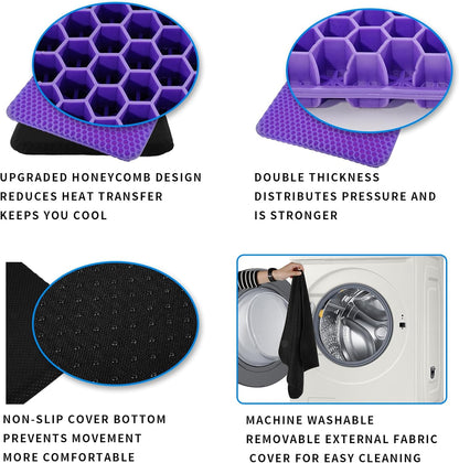 Double Thick Seat Gel Cushion for Back, Hip & Tailbone Pain