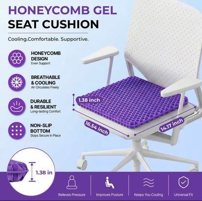 Double Thick Seat Gel Cushion for Back, Hip & Tailbone Pain