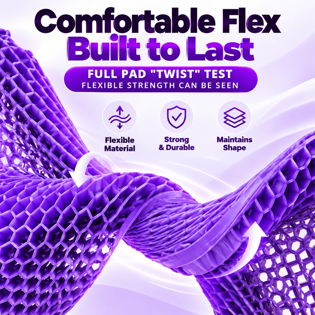 Double Thick Seat Gel Cushion for Back, Hip & Tailbone Pain