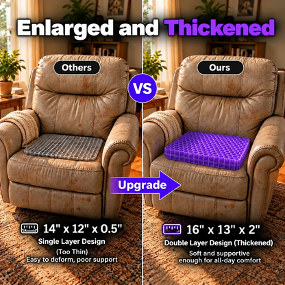 Double Thick Seat Gel Cushion for Back, Hip & Tailbone Pain