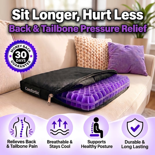 Double Thick Seat Gel Cushion for Back, Hip & Tailbone Pain