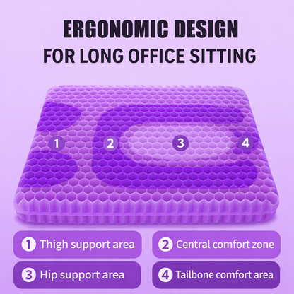 Double Thick Seat Gel Cushion for Back, Hip & Tailbone Pain